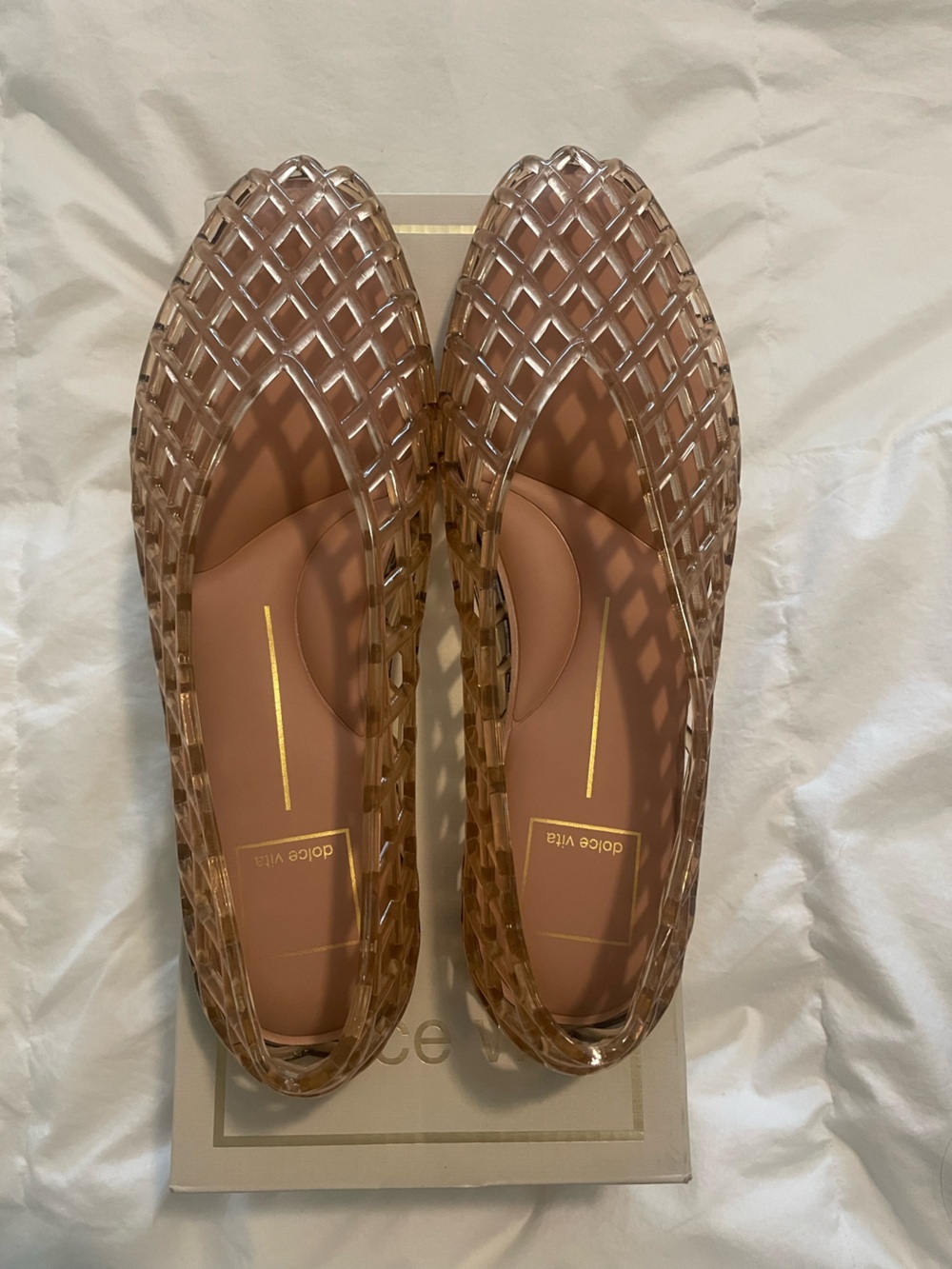 Dolce Vita Rose Tan Jelly Woven Ballet Flats